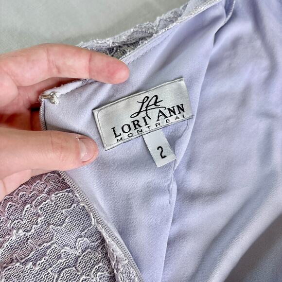 Lori Ann Montreal Lace Mini Halter Neck Dress Purple Size 2 - Picture 5 of 9